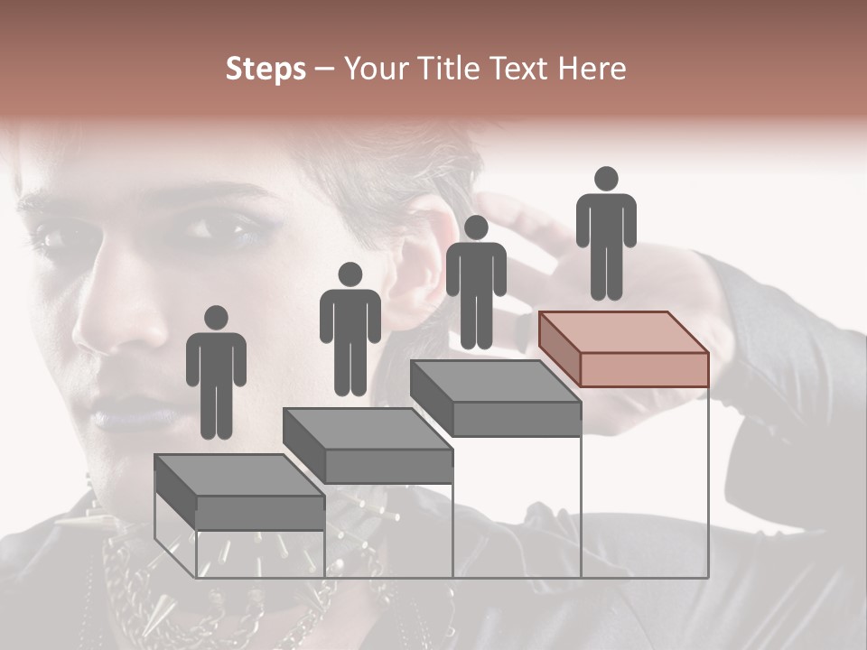 A Man With A Necklace On His Neck Is Holding His Hand Up To His Ear PowerPoint Template