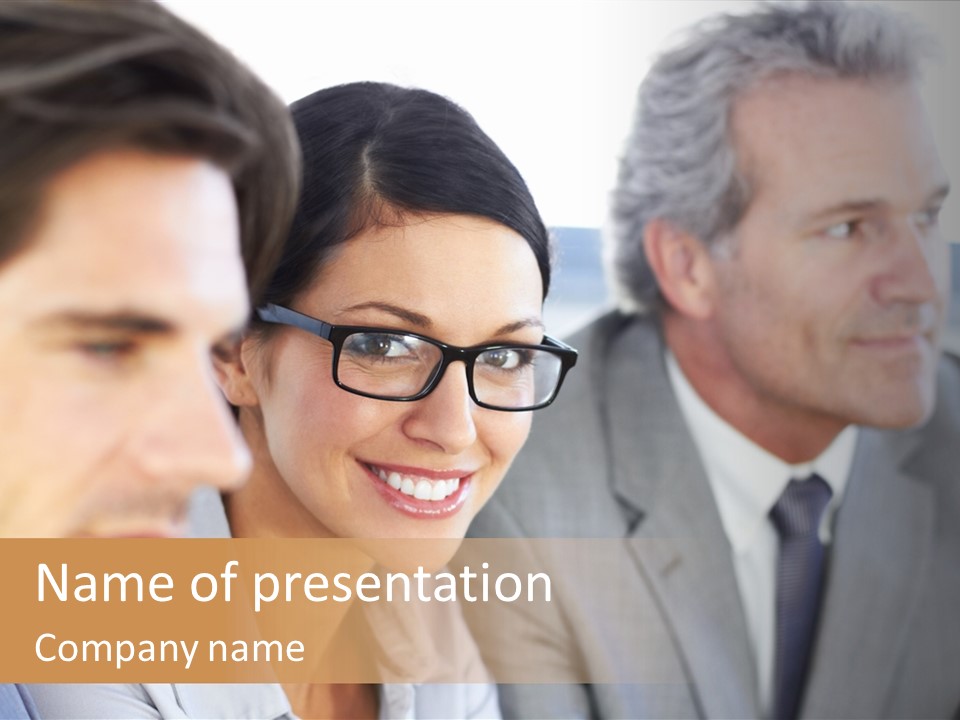 A Group Of Business People Sitting In A Row PowerPoint Template