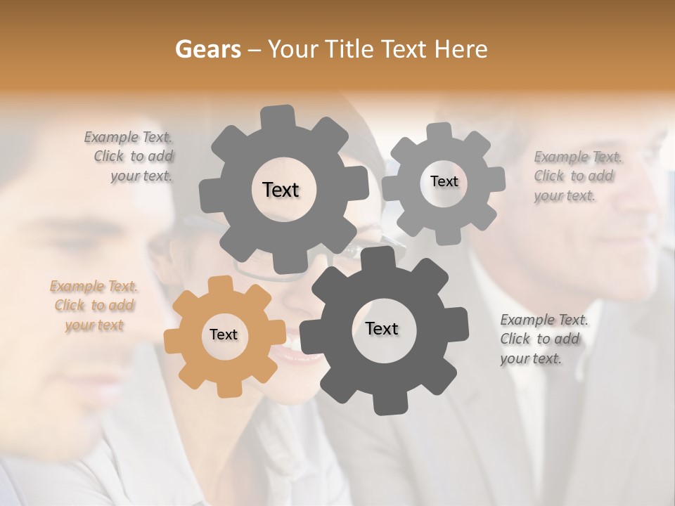 A Group Of Business People Sitting In A Row PowerPoint Template