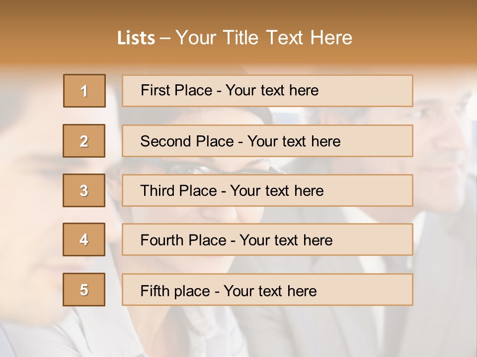 A Group Of Business People Sitting In A Row PowerPoint Template