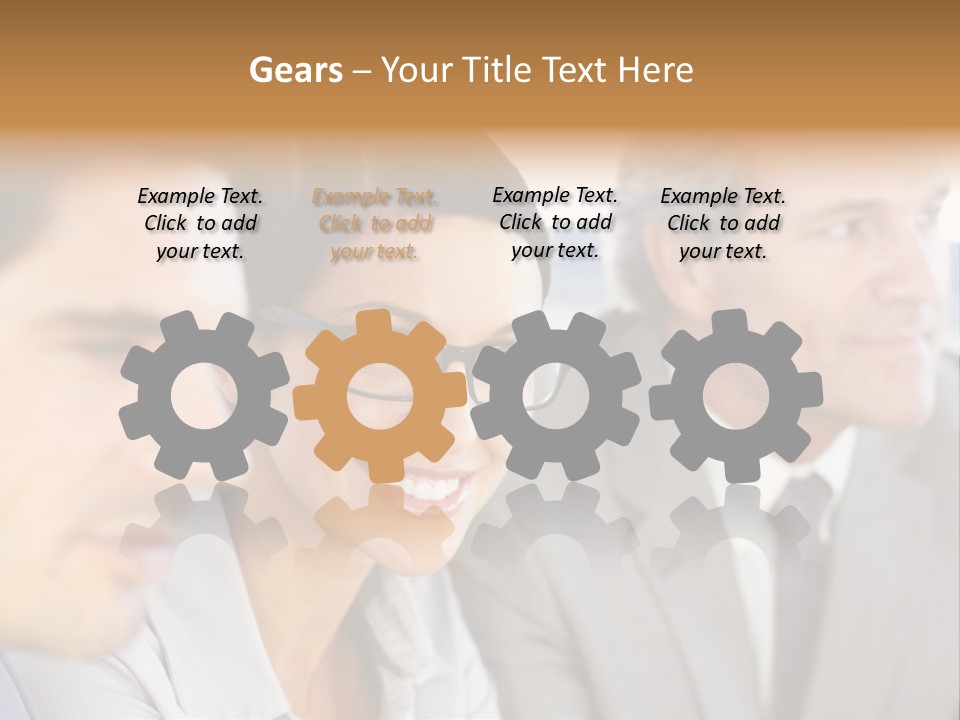 A Group Of Business People Sitting In A Row PowerPoint Template