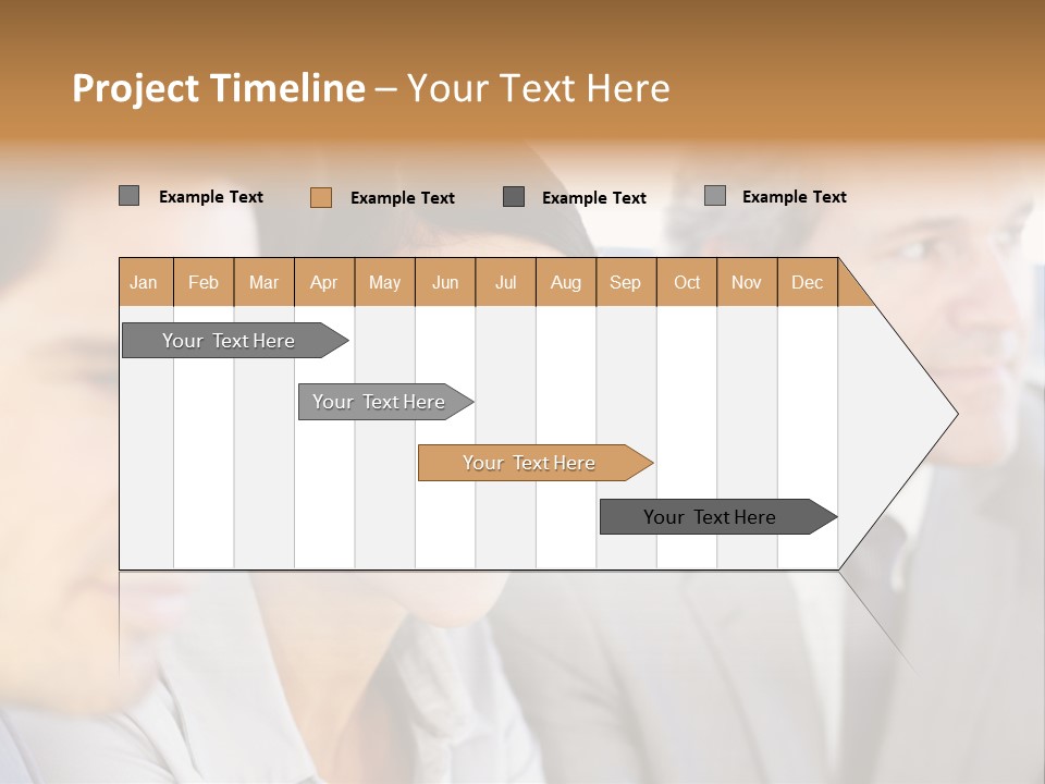 A Group Of Business People Sitting In A Row PowerPoint Template