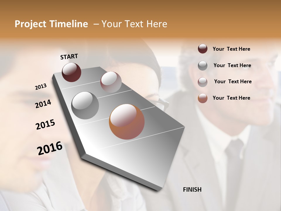 A Group Of Business People Sitting In A Row PowerPoint Template