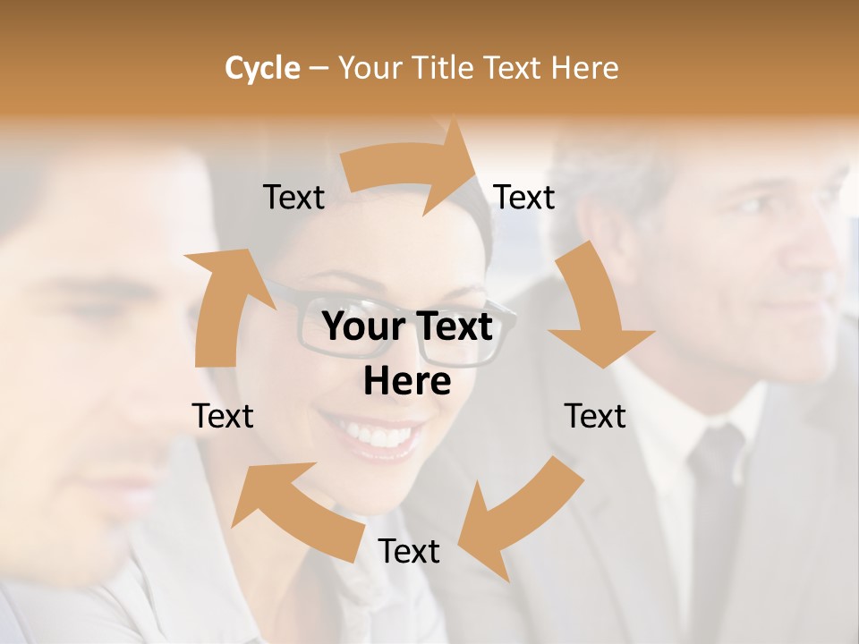 A Group Of Business People Sitting In A Row PowerPoint Template