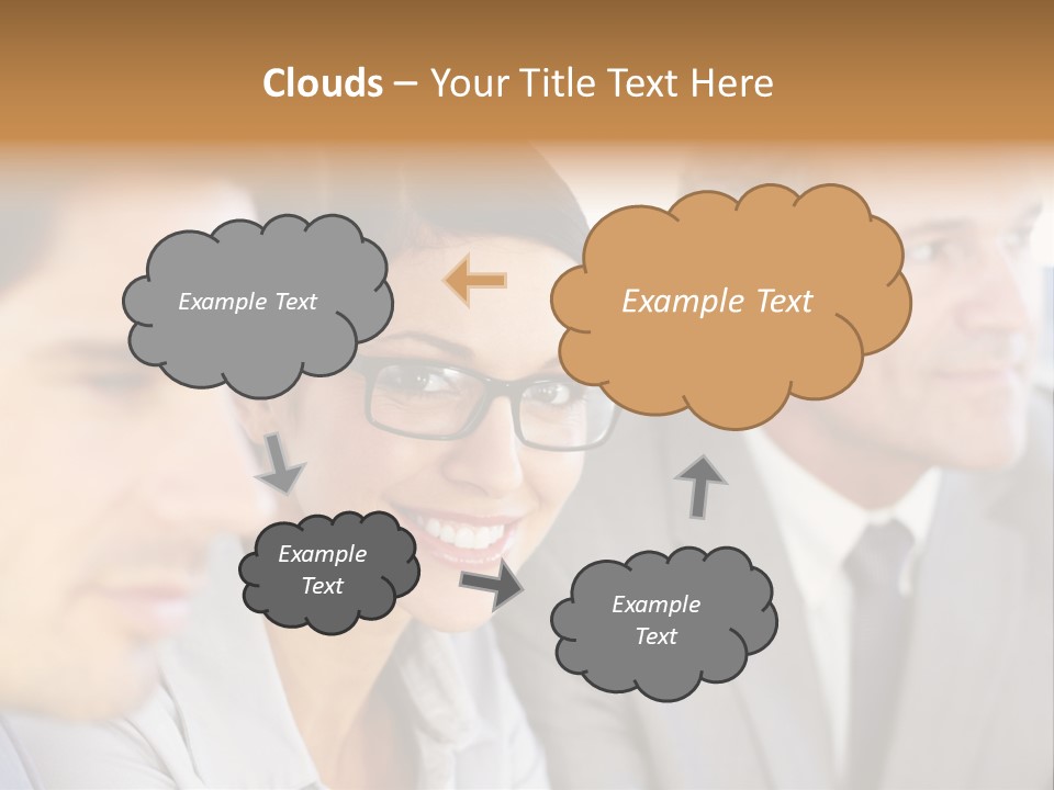 A Group Of Business People Sitting In A Row PowerPoint Template