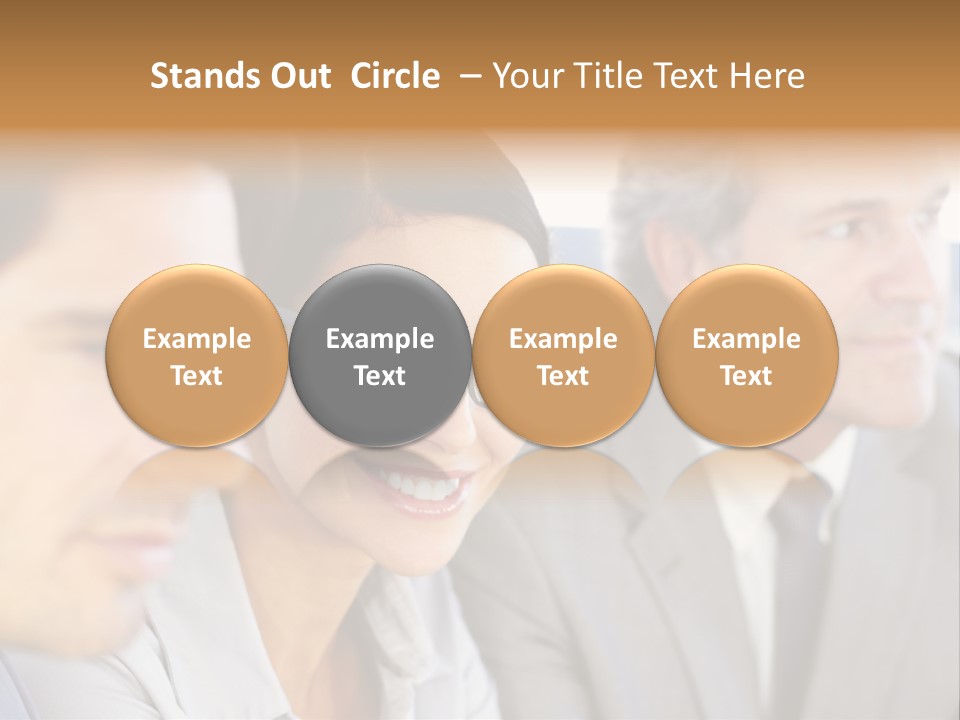 A Group Of Business People Sitting In A Row PowerPoint Template