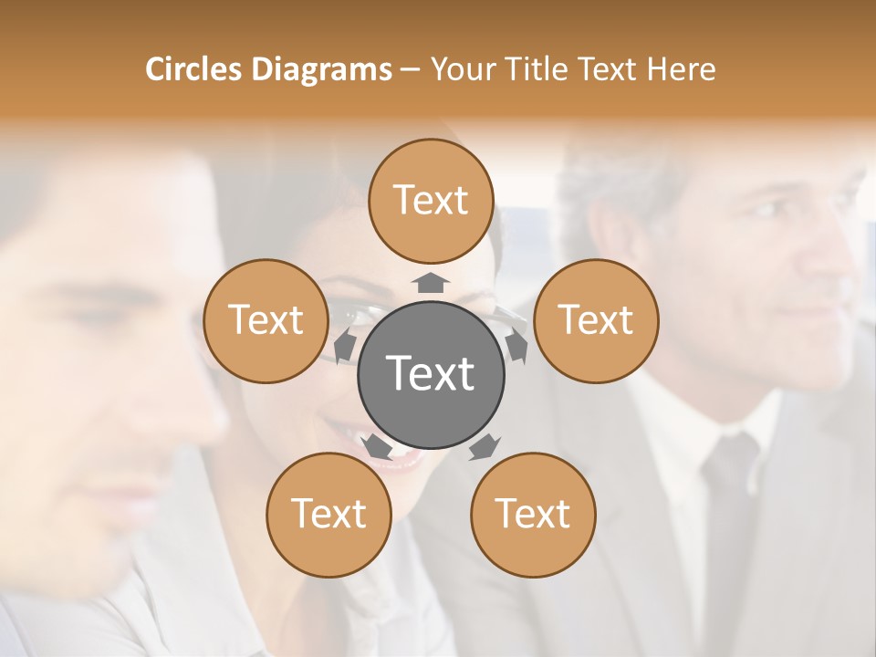 A Group Of Business People Sitting In A Row PowerPoint Template