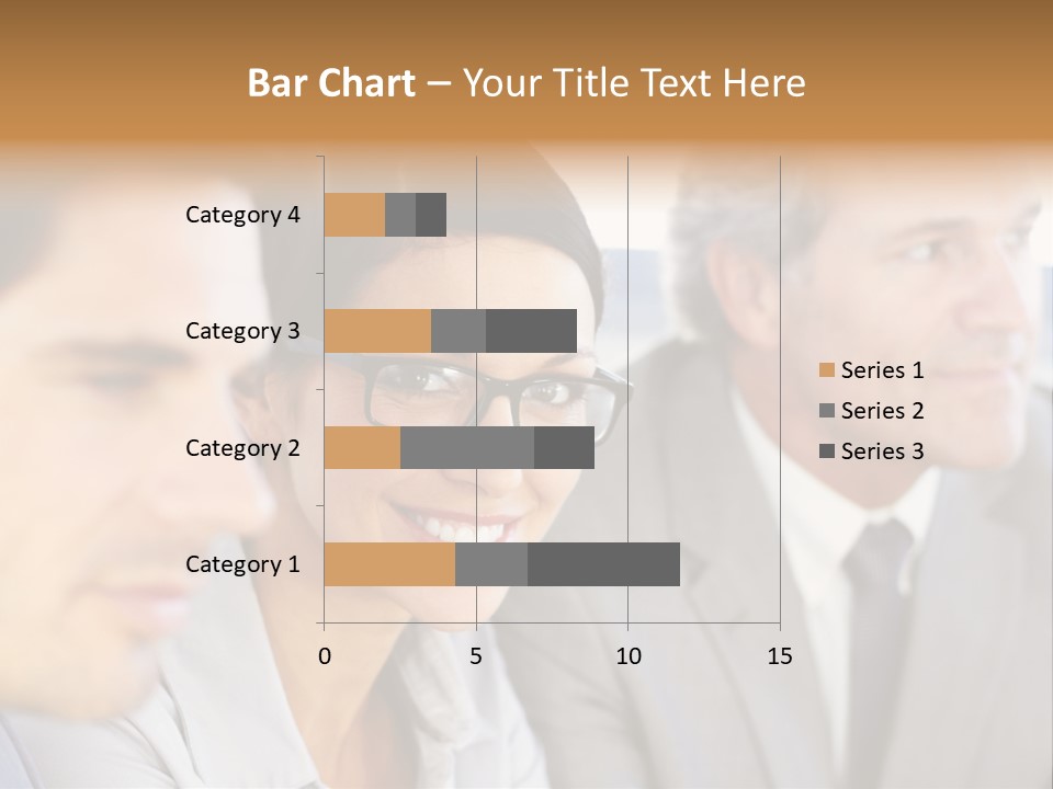 A Group Of Business People Sitting In A Row PowerPoint Template