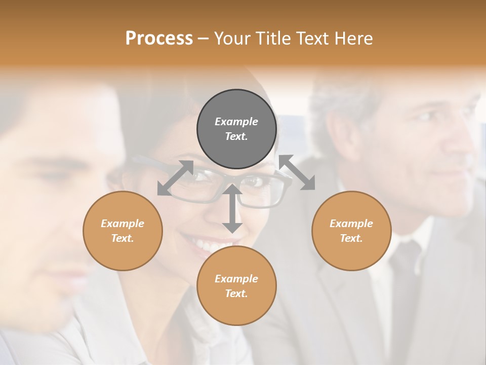 A Group Of Business People Sitting In A Row PowerPoint Template