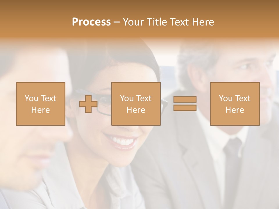A Group Of Business People Sitting In A Row PowerPoint Template