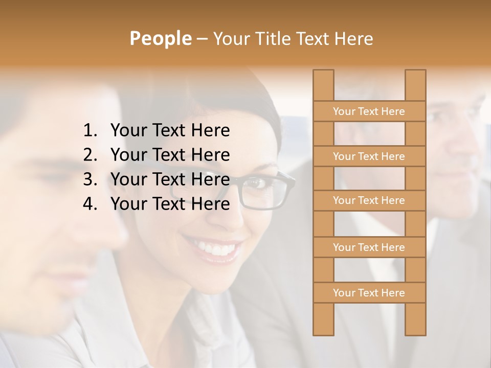 A Group Of Business People Sitting In A Row PowerPoint Template