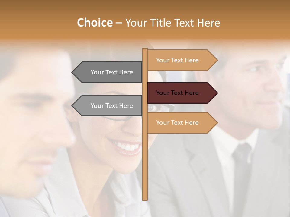A Group Of Business People Sitting In A Row PowerPoint Template
