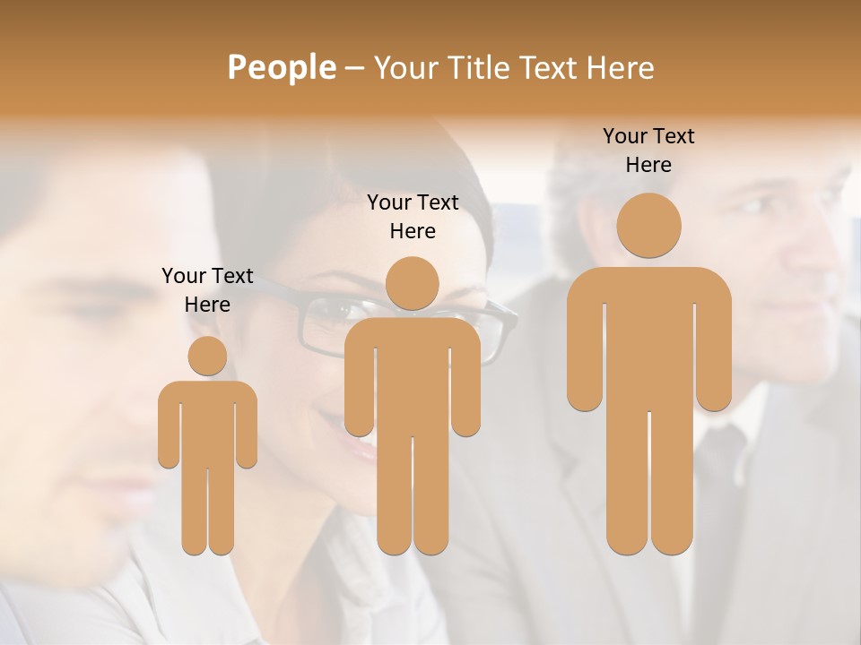 A Group Of Business People Sitting In A Row PowerPoint Template