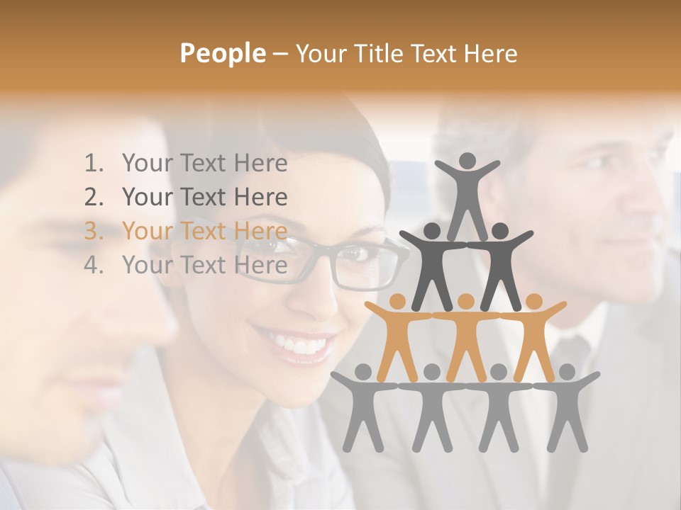 A Group Of Business People Sitting In A Row PowerPoint Template
