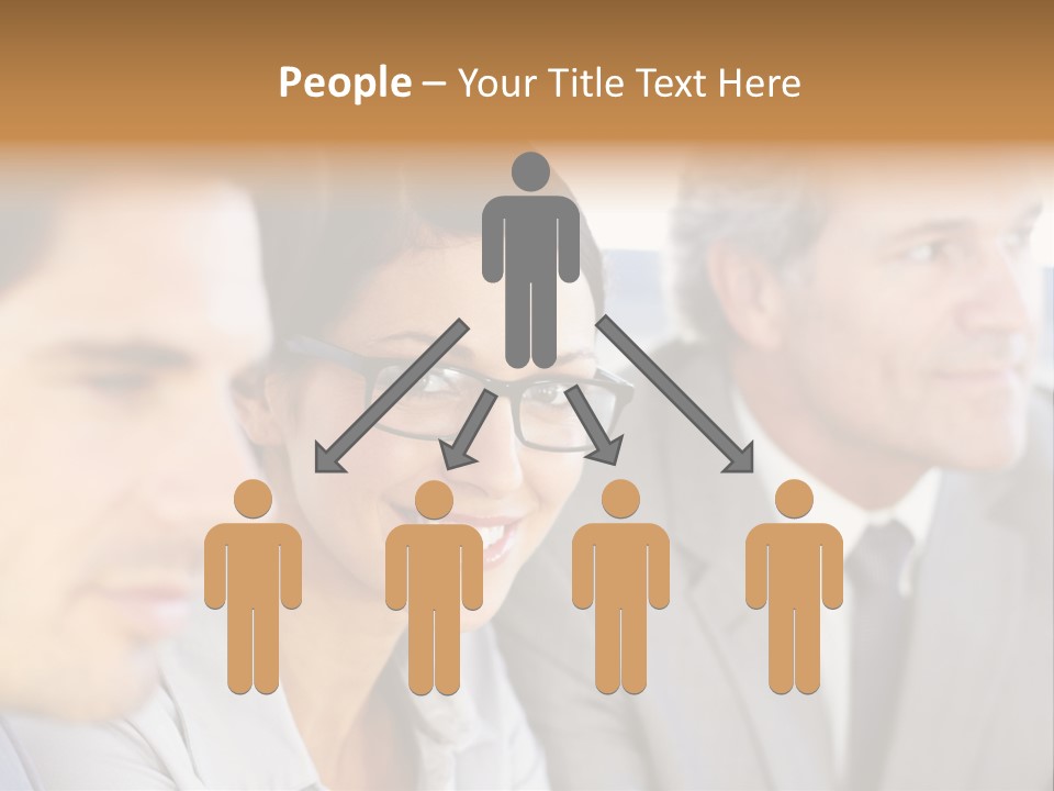 A Group Of Business People Sitting In A Row PowerPoint Template