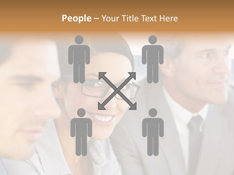 A Group Of Business People Sitting In A Row PowerPoint Template