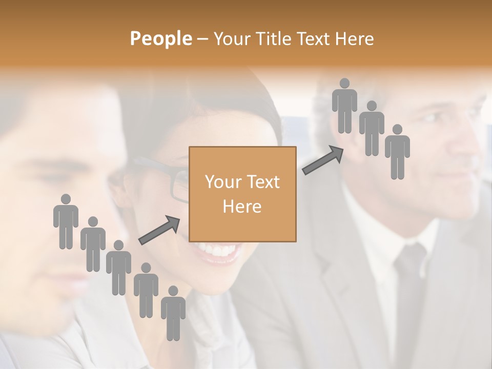 A Group Of Business People Sitting In A Row PowerPoint Template