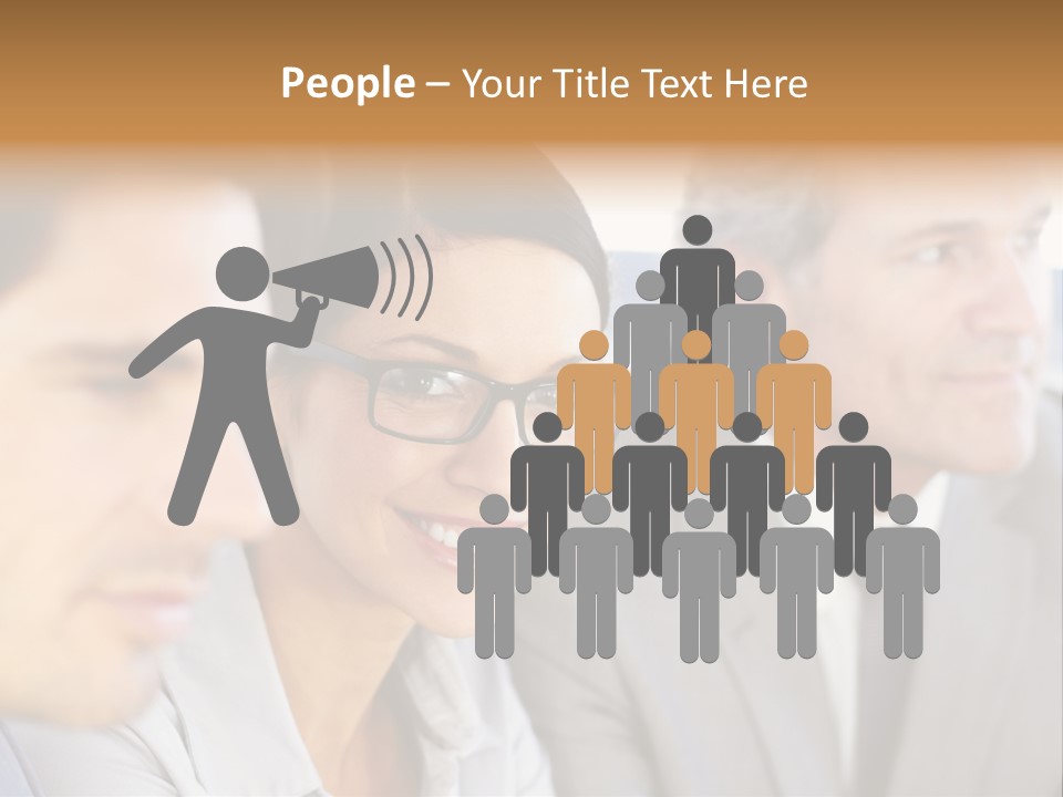 A Group Of Business People Sitting In A Row PowerPoint Template
