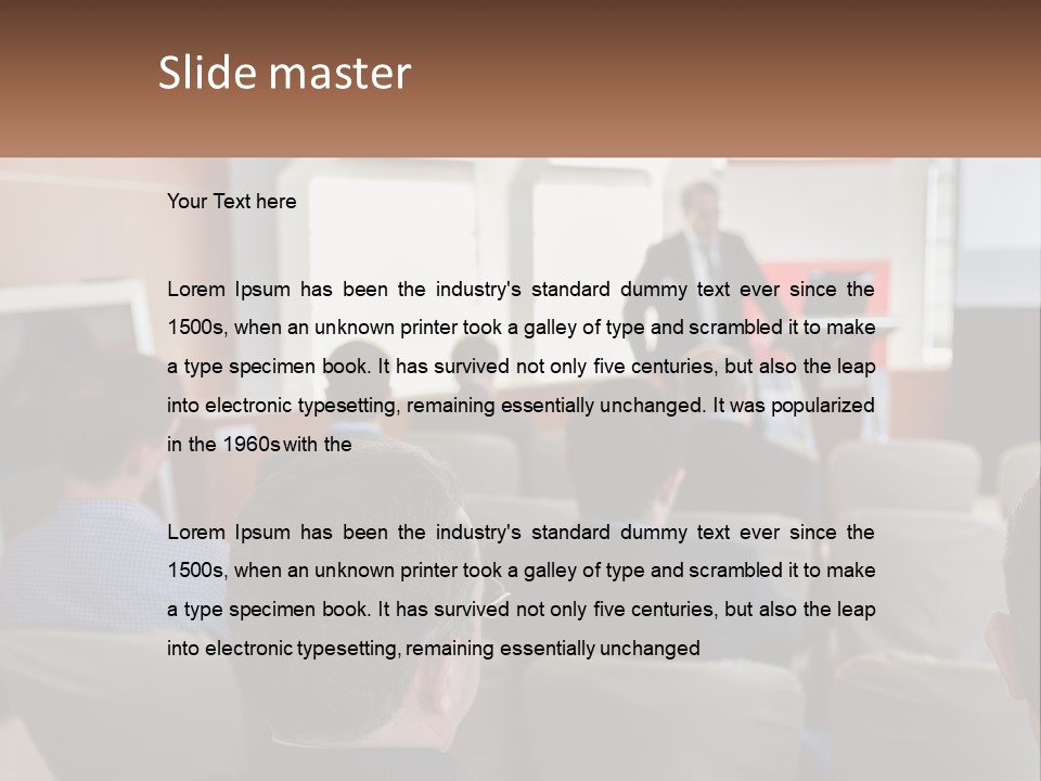 A Man Giving A Presentation To A Group Of People PowerPoint Template