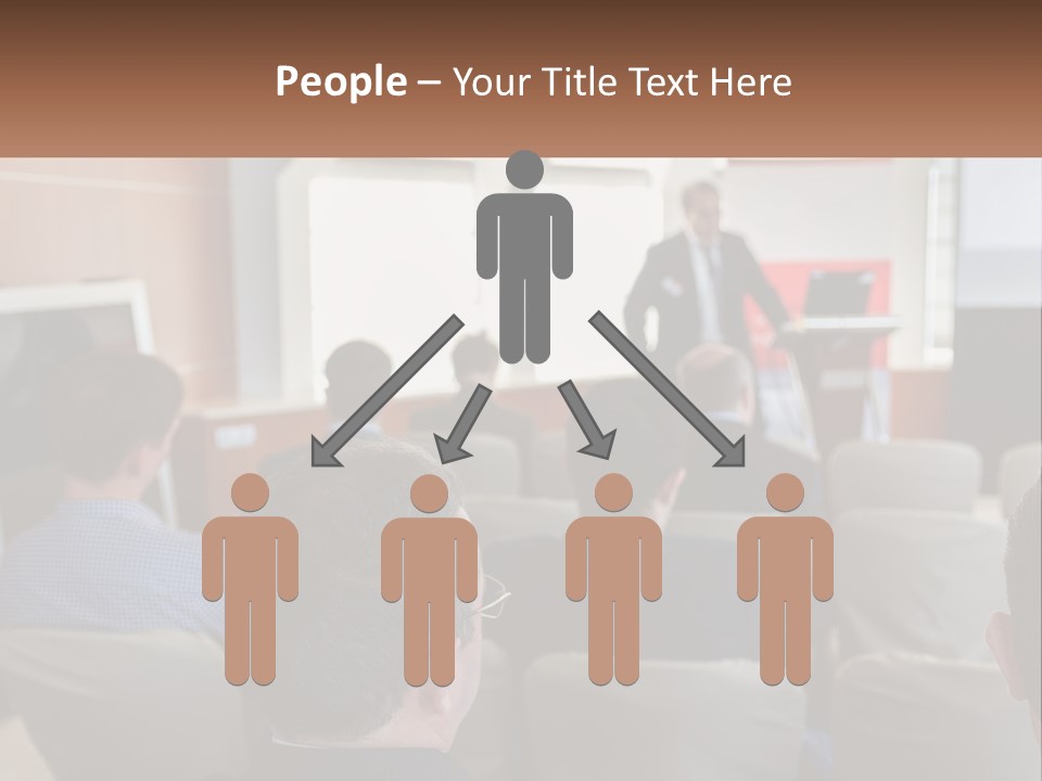 A Man Giving A Presentation To A Group Of People PowerPoint Template