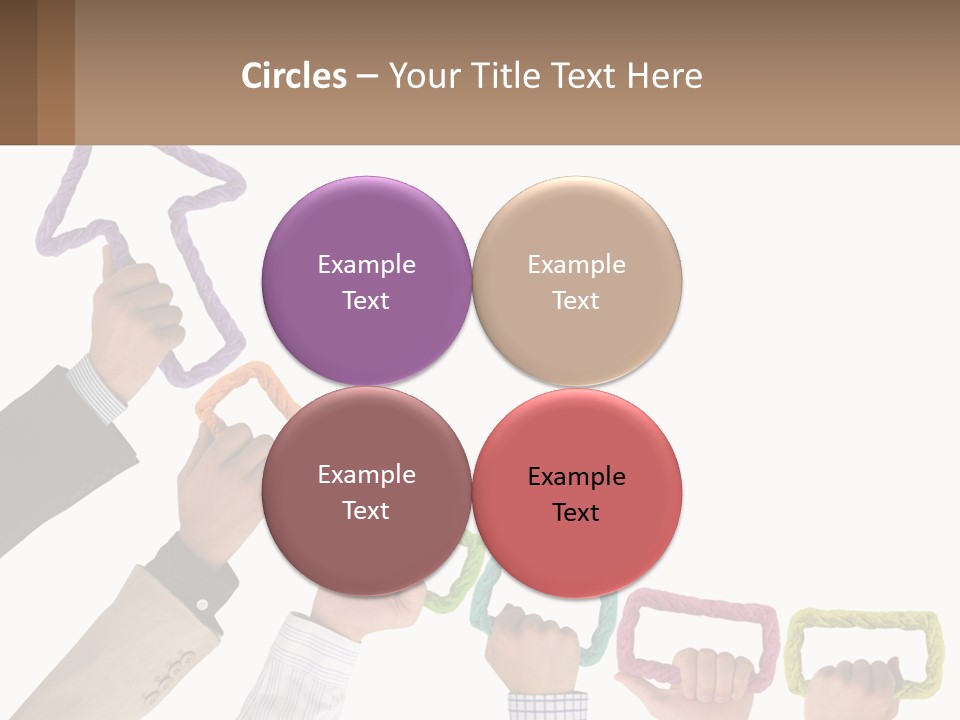 A Group Of People Holding Up A Sign With An Arrow PowerPoint Template