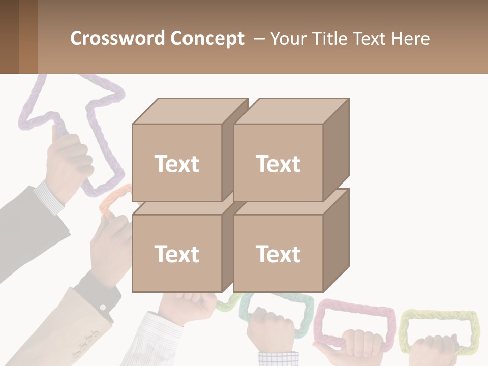 A Group Of People Holding Up A Sign With An Arrow PowerPoint Template