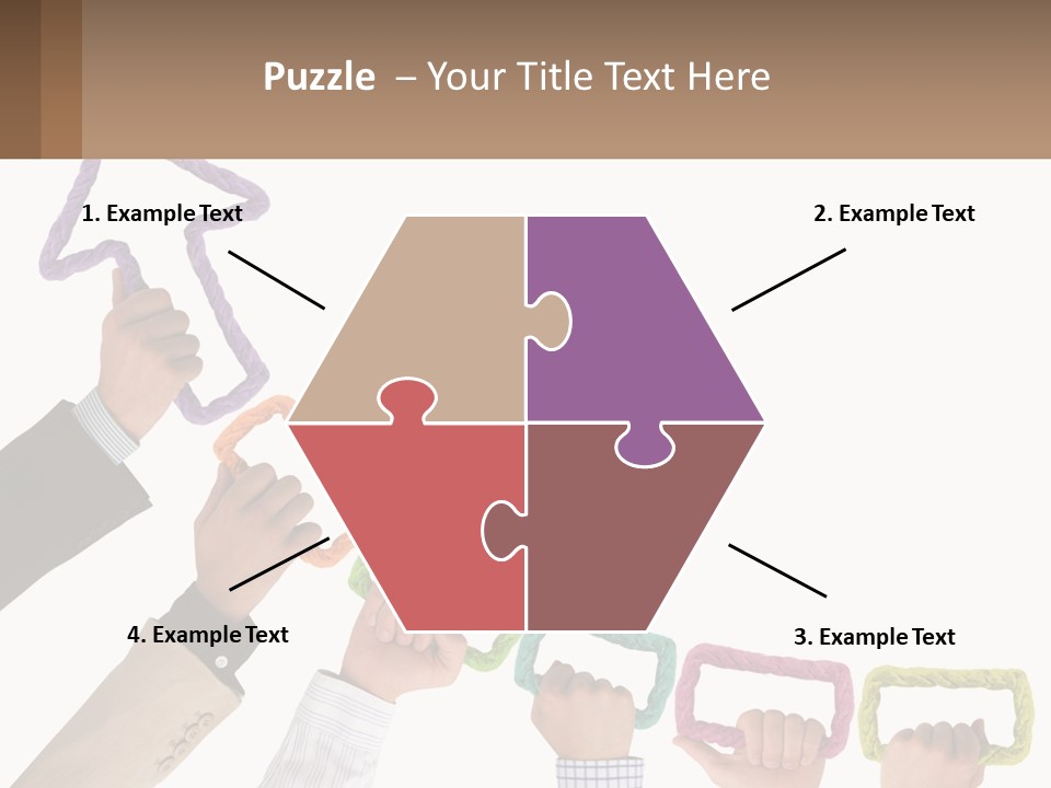 A Group Of People Holding Up A Sign With An Arrow PowerPoint Template