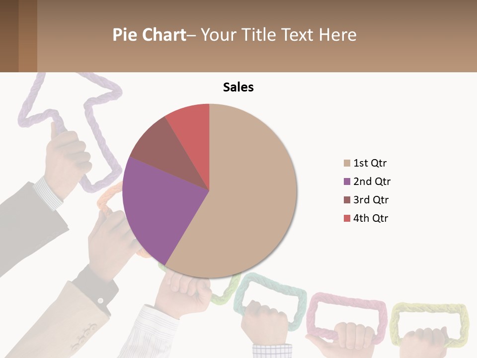 A Group Of People Holding Up A Sign With An Arrow PowerPoint Template