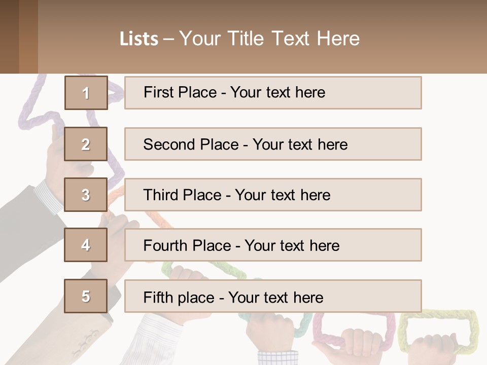 A Group Of People Holding Up A Sign With An Arrow PowerPoint Template