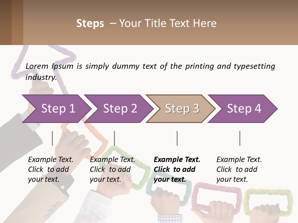 A Group Of People Holding Up A Sign With An Arrow PowerPoint Template