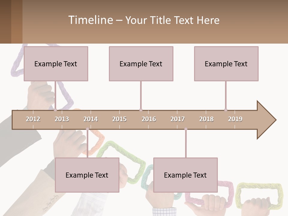 A Group Of People Holding Up A Sign With An Arrow PowerPoint Template