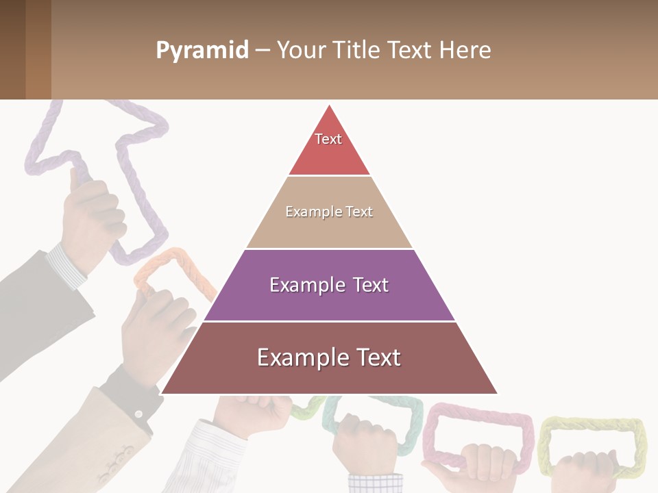 A Group Of People Holding Up A Sign With An Arrow PowerPoint Template