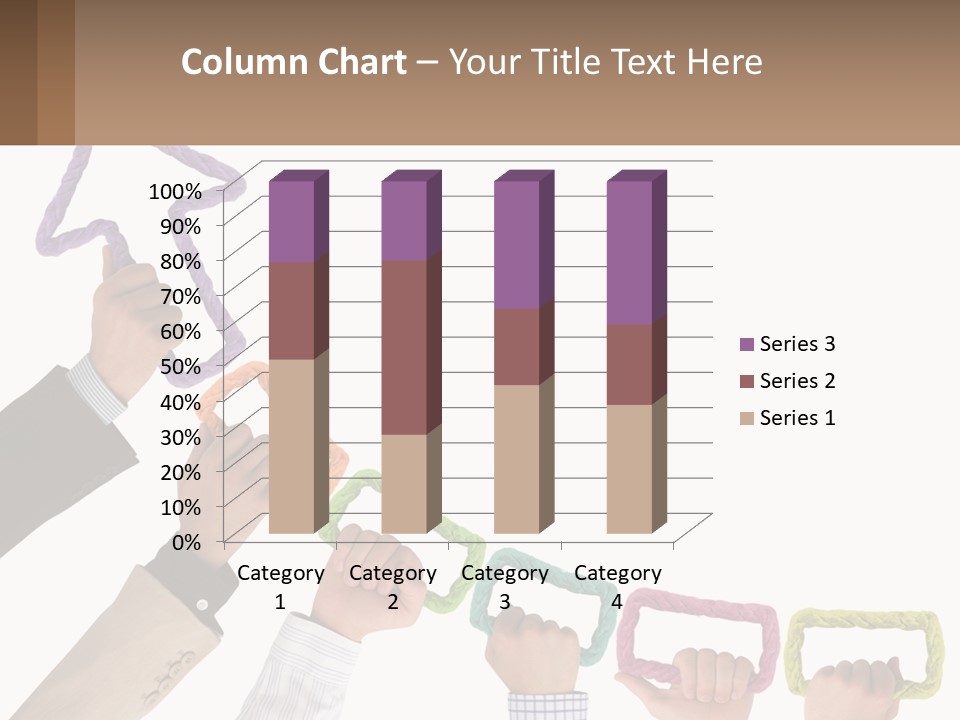 A Group Of People Holding Up A Sign With An Arrow PowerPoint Template