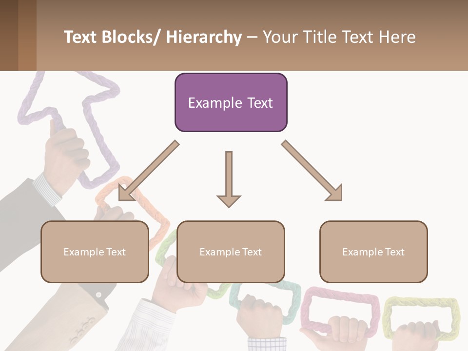 A Group Of People Holding Up A Sign With An Arrow PowerPoint Template