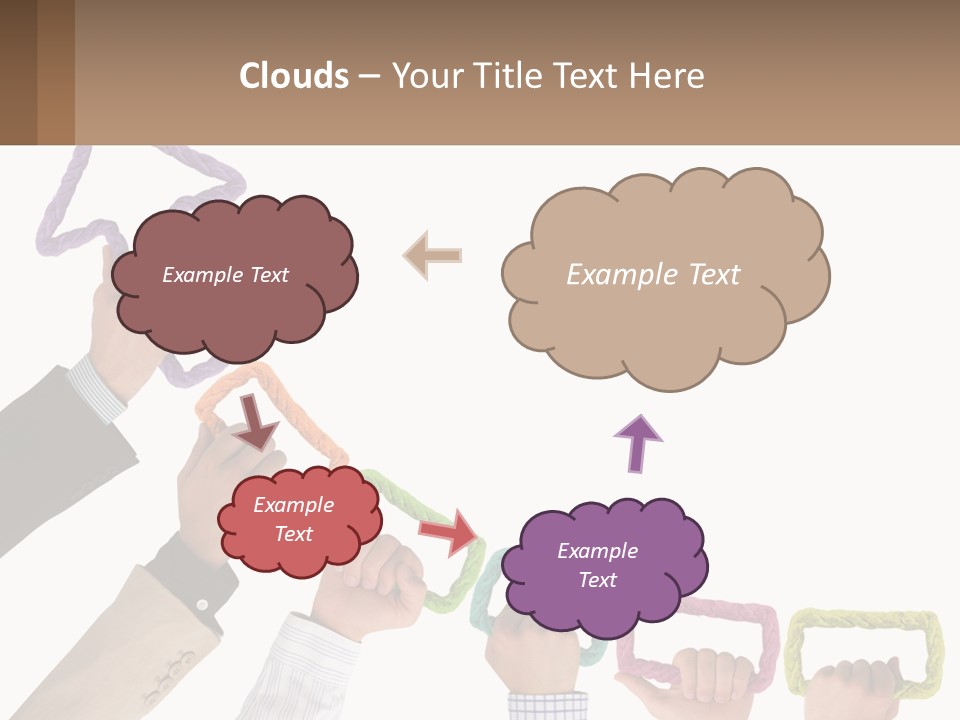 A Group Of People Holding Up A Sign With An Arrow PowerPoint Template