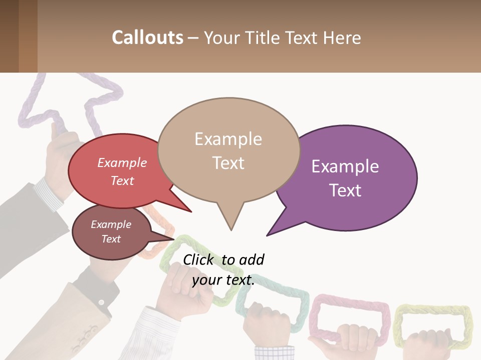 A Group Of People Holding Up A Sign With An Arrow PowerPoint Template