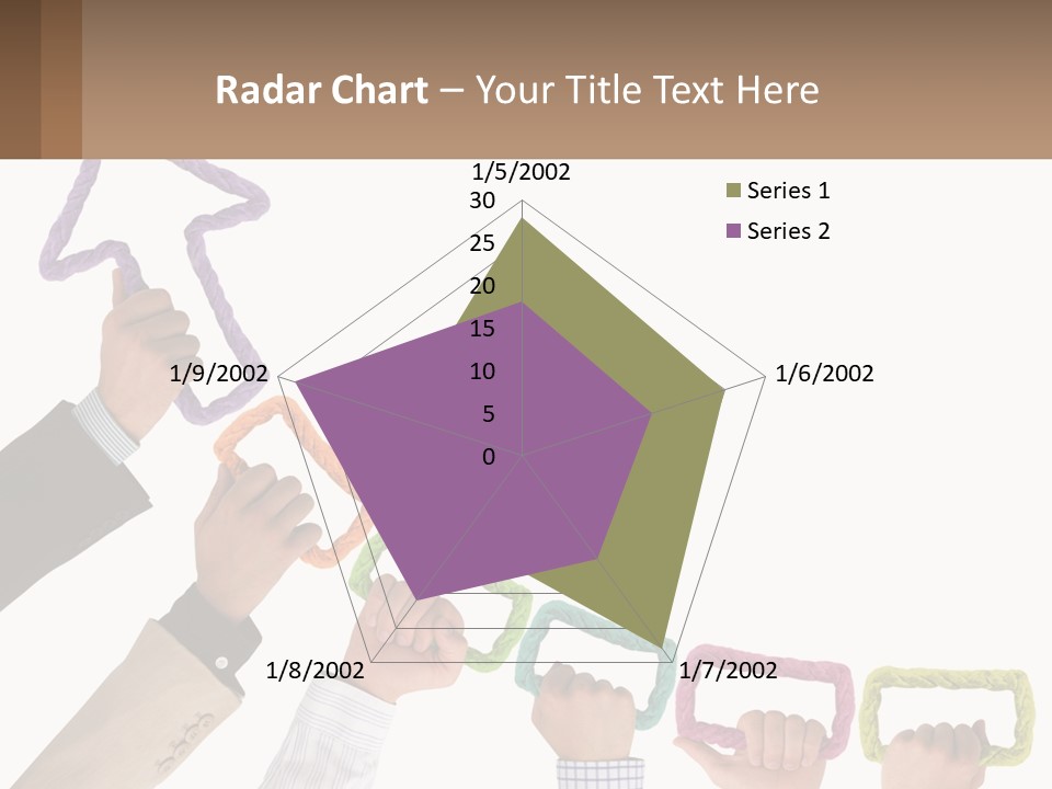 A Group Of People Holding Up A Sign With An Arrow PowerPoint Template
