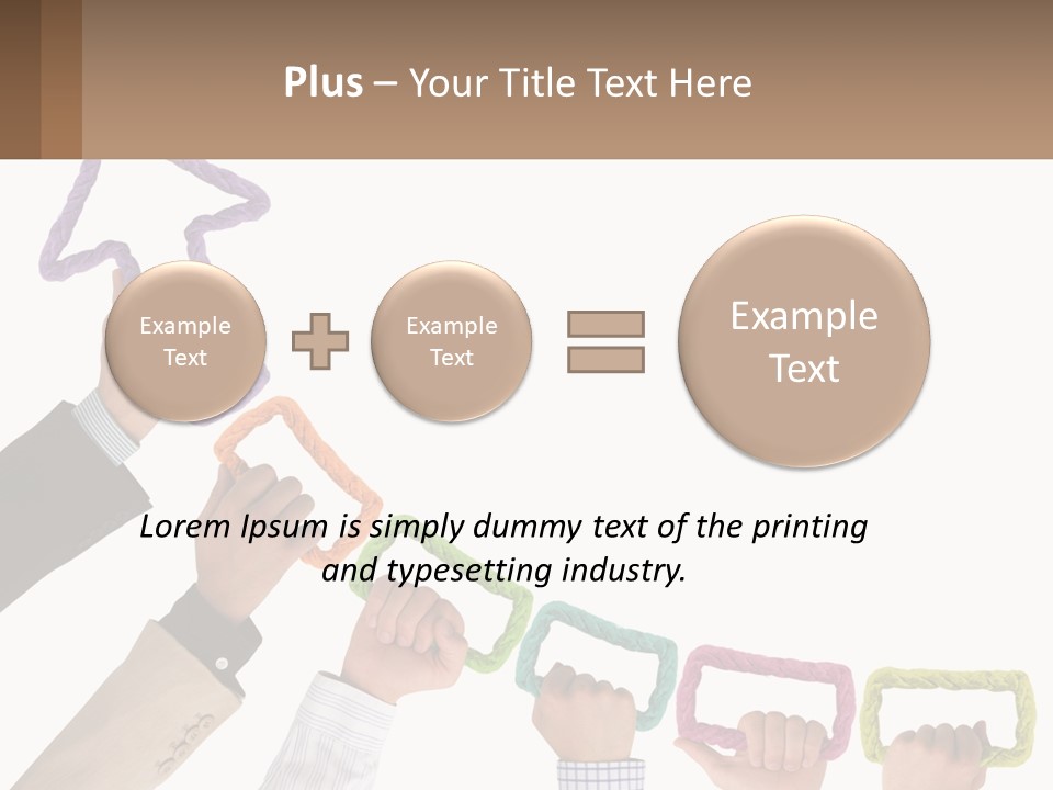 A Group Of People Holding Up A Sign With An Arrow PowerPoint Template