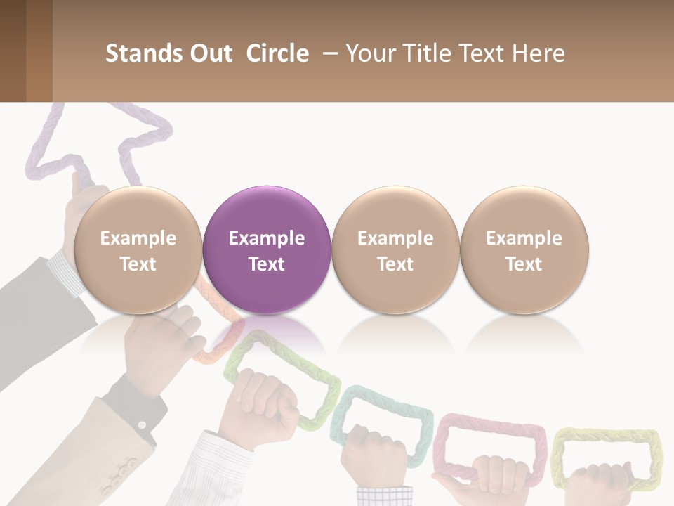 A Group Of People Holding Up A Sign With An Arrow PowerPoint Template