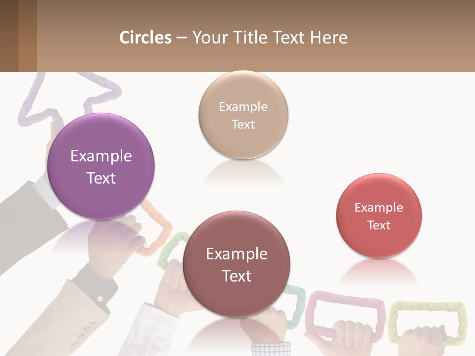 A Group Of People Holding Up A Sign With An Arrow PowerPoint Template