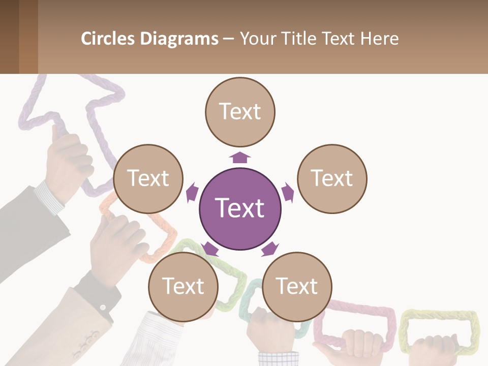 A Group Of People Holding Up A Sign With An Arrow PowerPoint Template