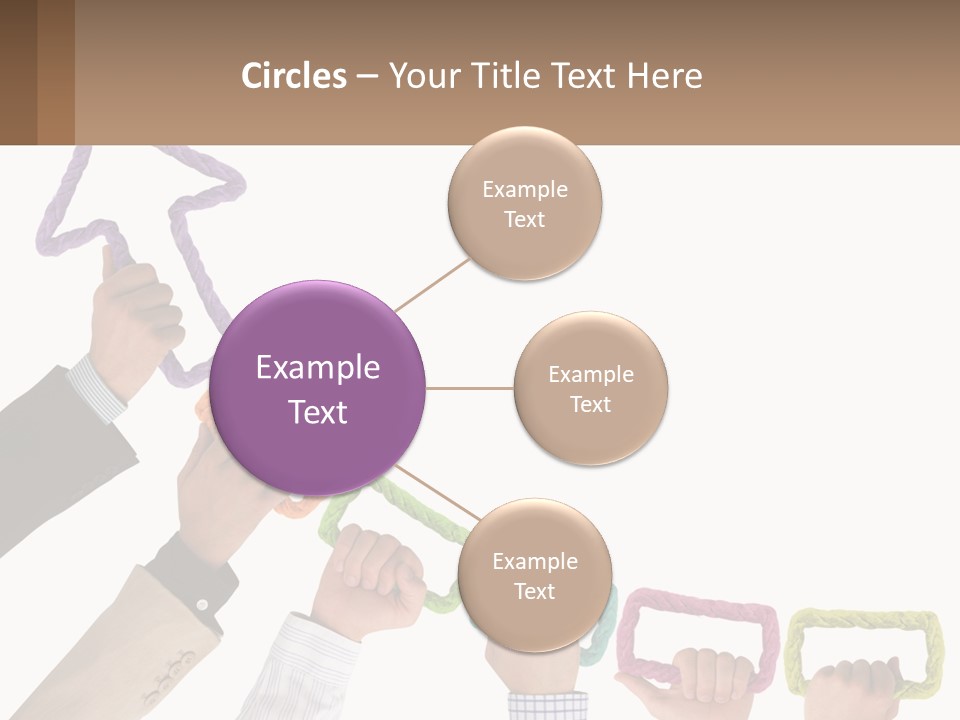 A Group Of People Holding Up A Sign With An Arrow PowerPoint Template