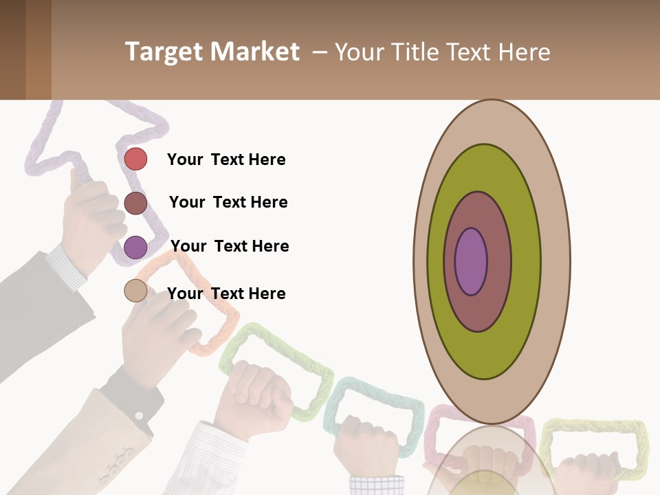 A Group Of People Holding Up A Sign With An Arrow PowerPoint Template