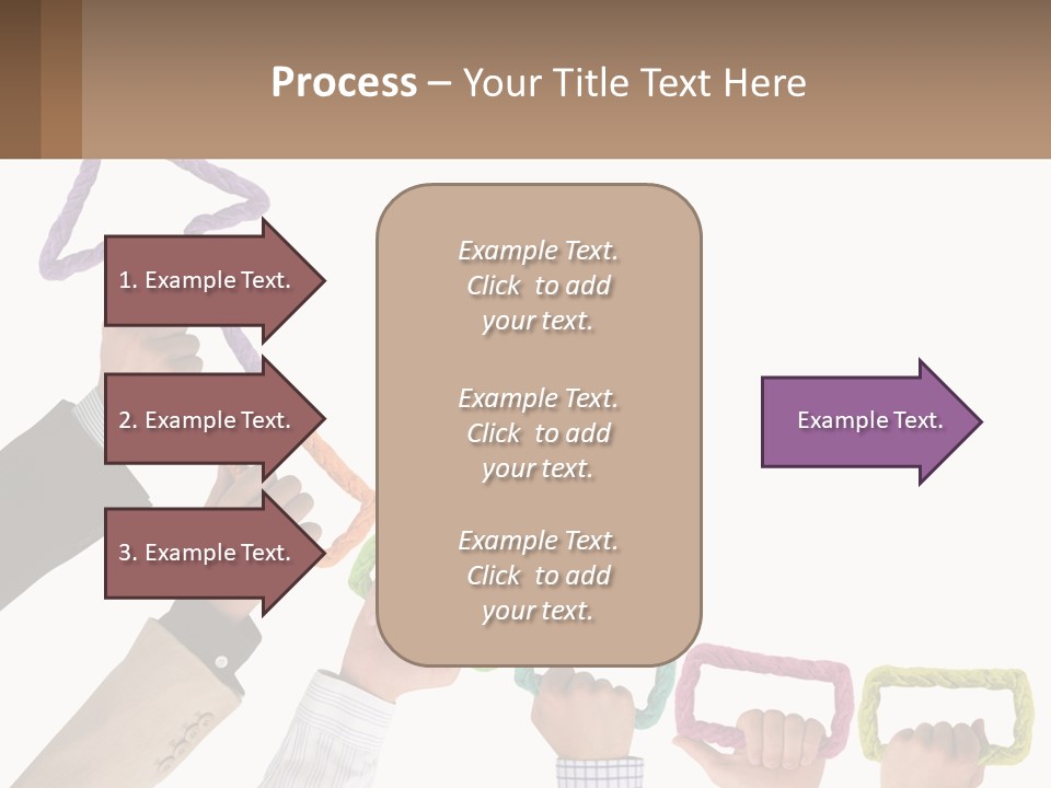 A Group Of People Holding Up A Sign With An Arrow PowerPoint Template