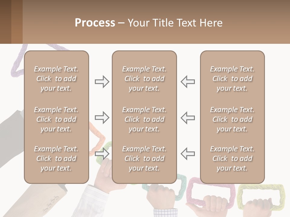 A Group Of People Holding Up A Sign With An Arrow PowerPoint Template