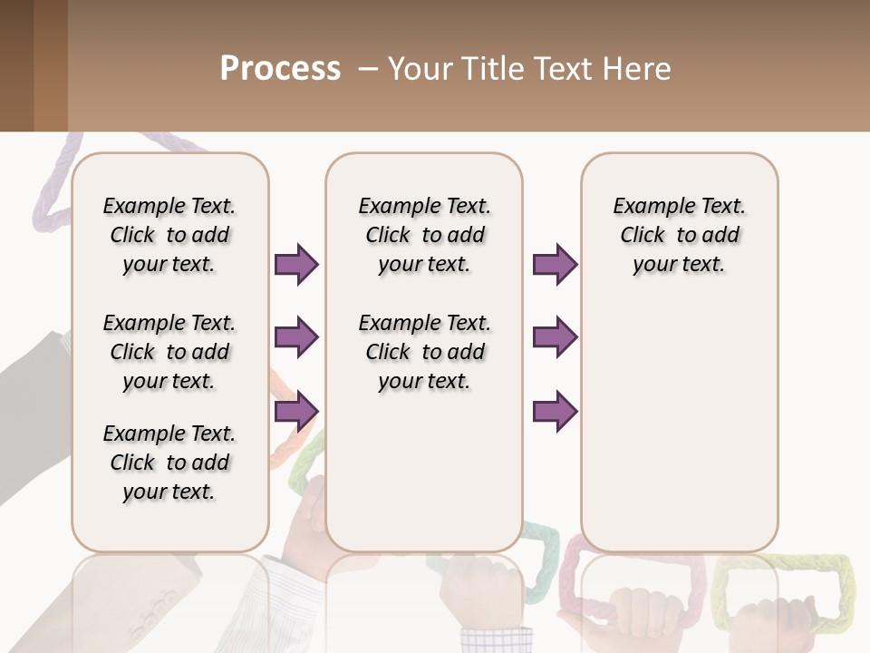 A Group Of People Holding Up A Sign With An Arrow PowerPoint Template