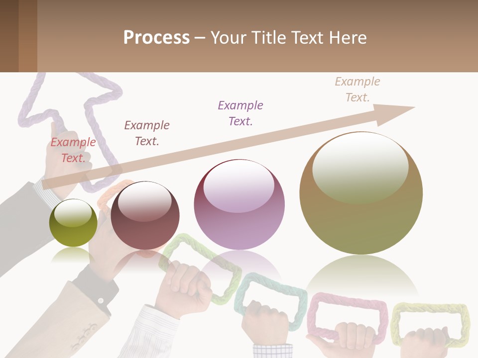 A Group Of People Holding Up A Sign With An Arrow PowerPoint Template