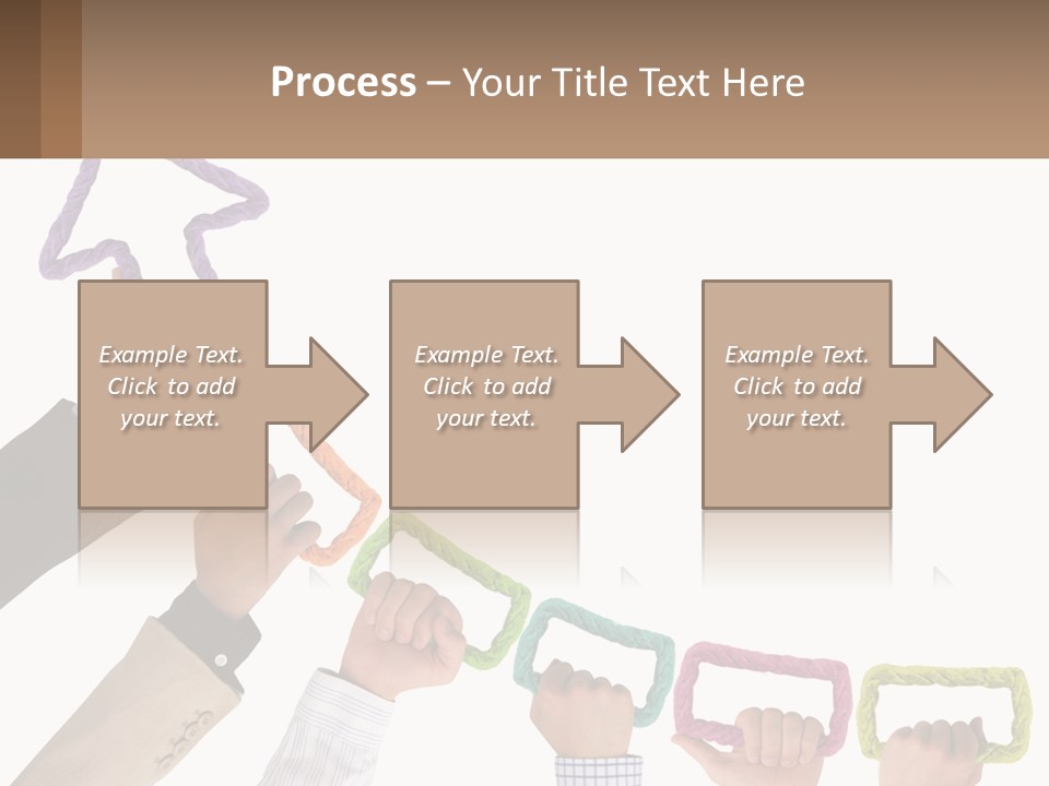 A Group Of People Holding Up A Sign With An Arrow PowerPoint Template