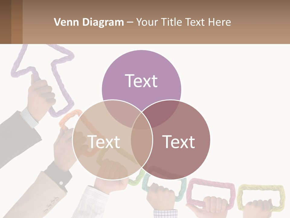 A Group Of People Holding Up A Sign With An Arrow PowerPoint Template