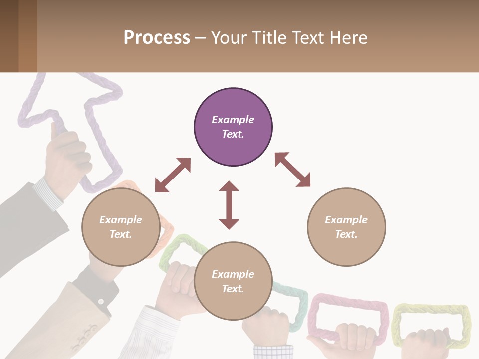 A Group Of People Holding Up A Sign With An Arrow PowerPoint Template